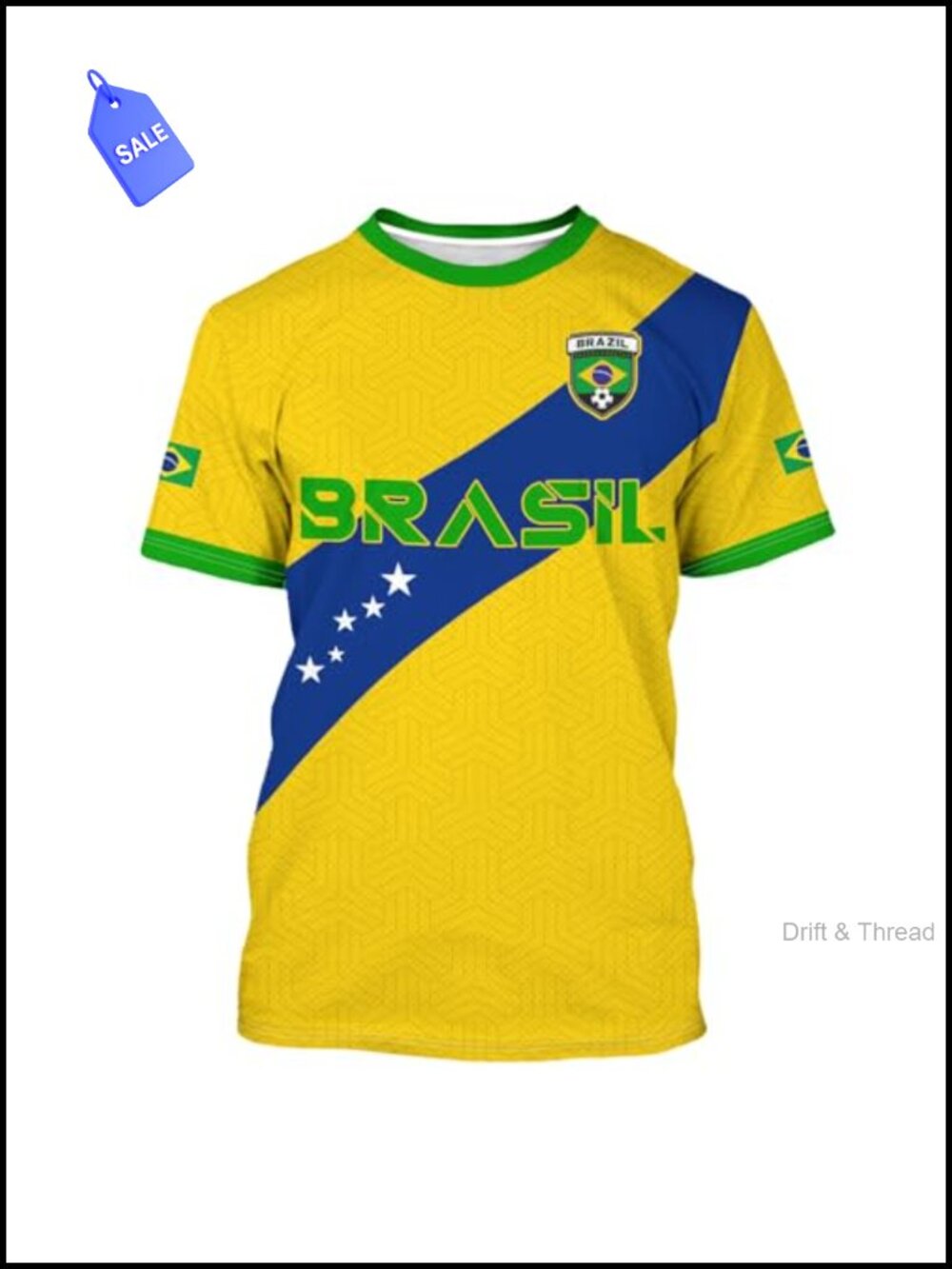Soccer Jersey National Flag Print Polyester Mesh Crewneck Short Sleeve Men